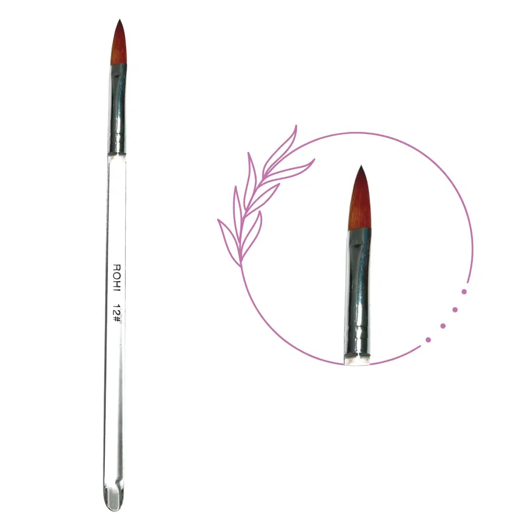 ROHI Acrylic Nail Brush 12 Clear Handle Cherry Blossom Store