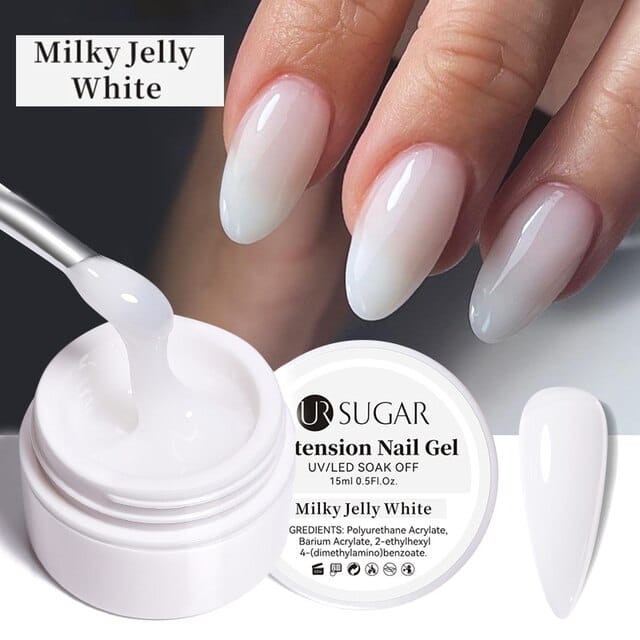 UR SUGAR 15ml Nail Jelly Extension Gel - Milky Jelly White - Cherry Blossom  Store