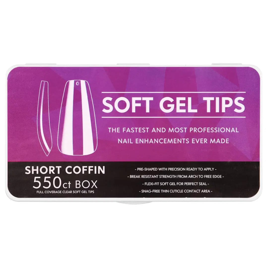 Full Soft Gel Tips-Short Coffin-550pcs