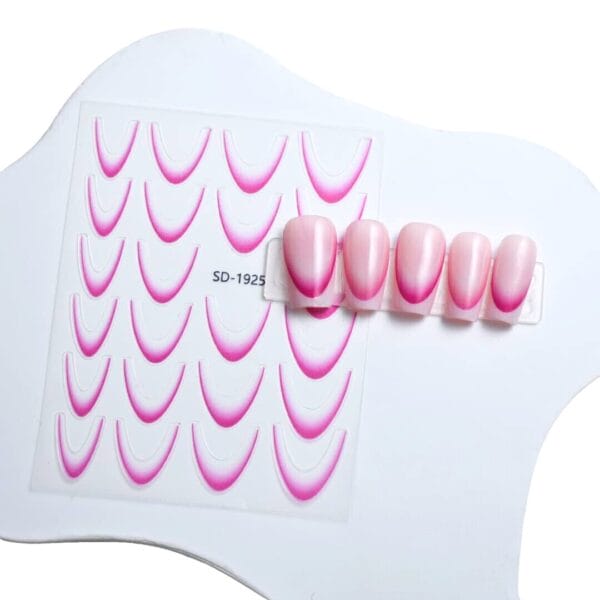 Gradient Nail Sticker-Dark Pink