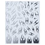 Nail Sticker-2431-Silver Flames