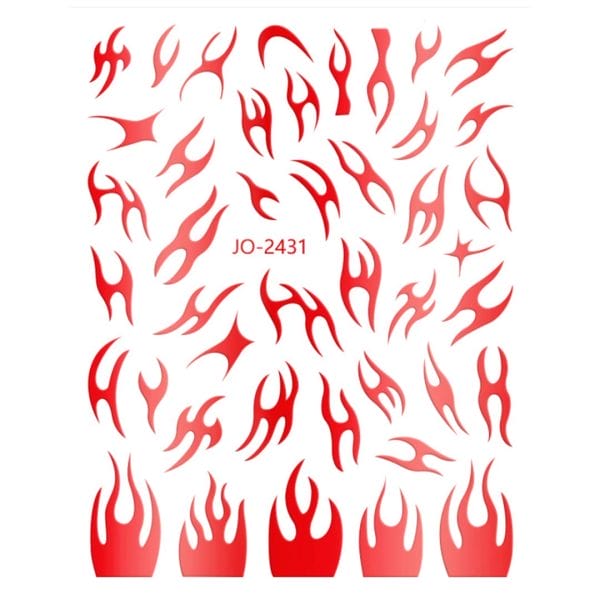 Nail Sticker-2431-Red Flames
