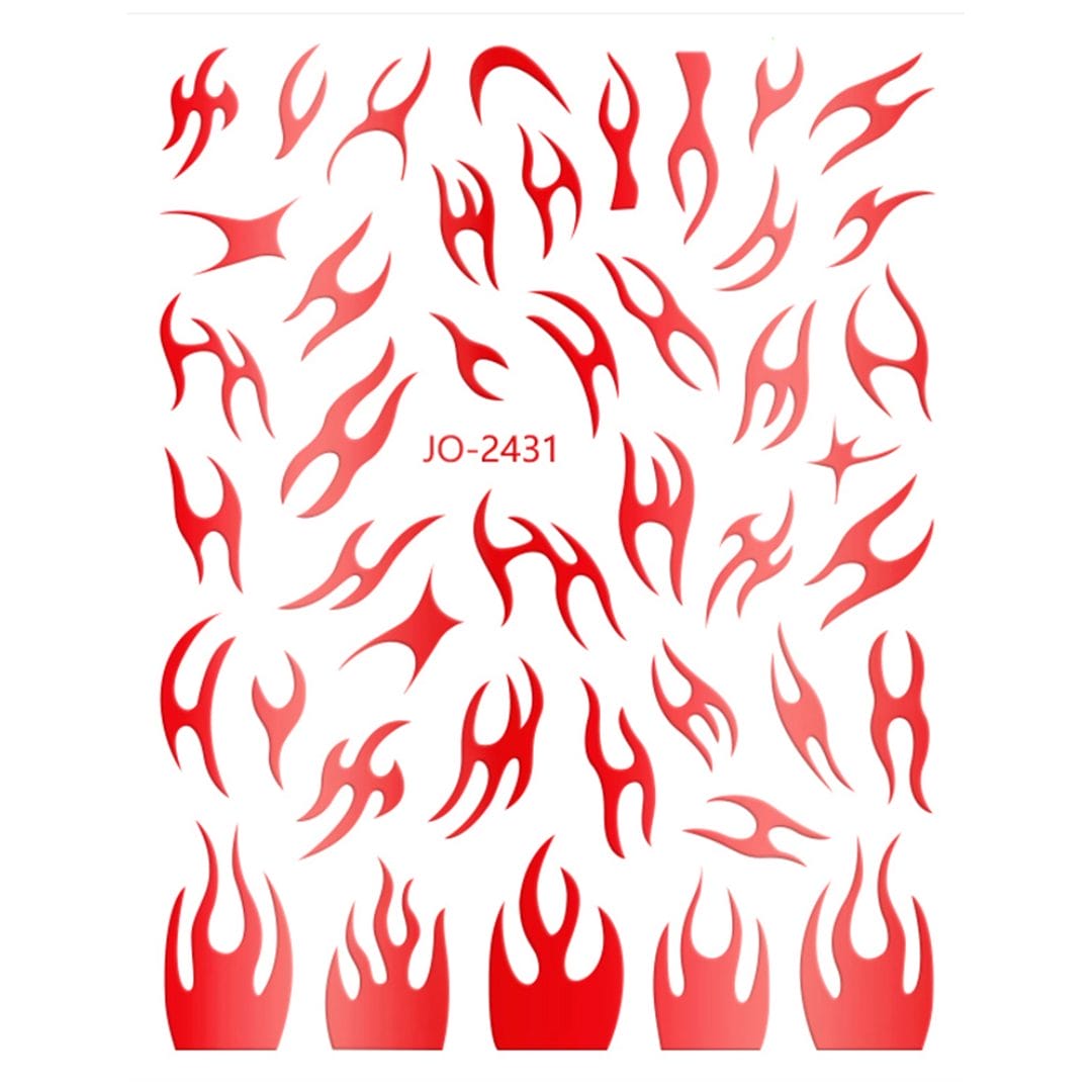 Nail Sticker-2431-Red Flames