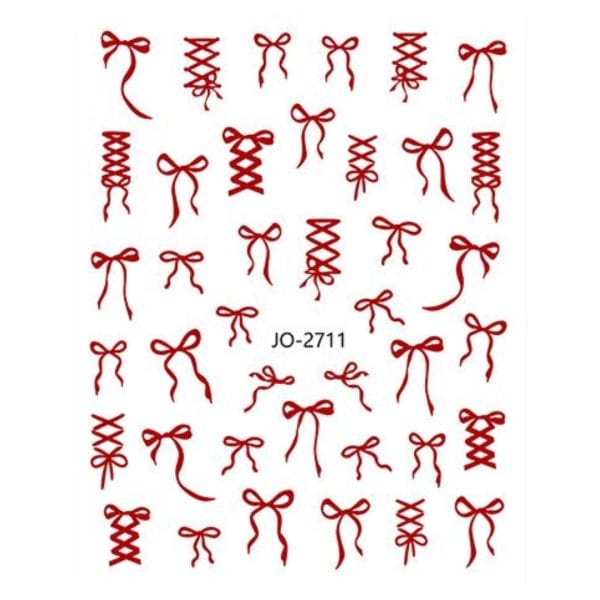 Nail Sticker-2711-Red Bows