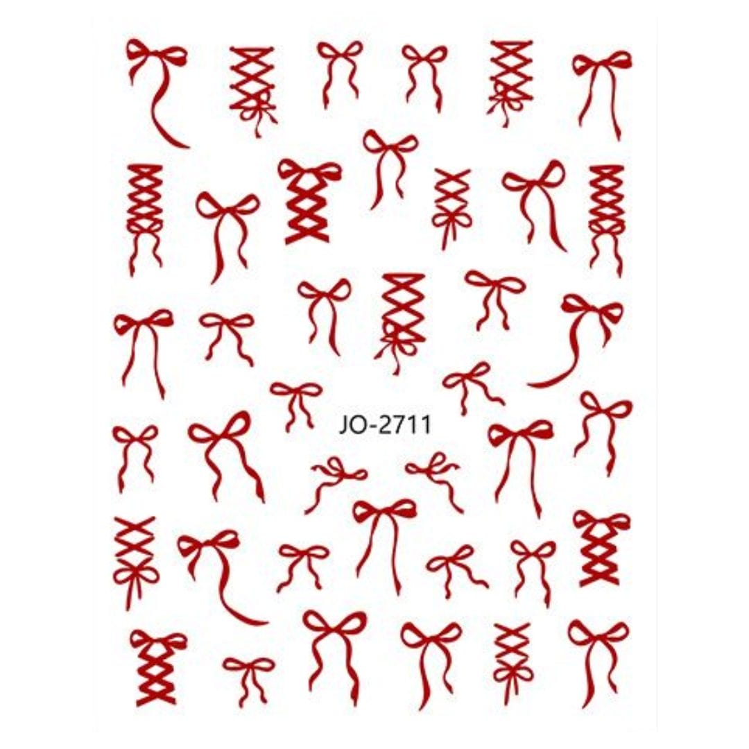 Nail Sticker-2711-Red Bows