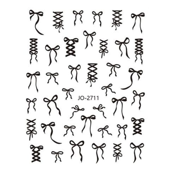 Nail Sticker-2711-Black Bows
