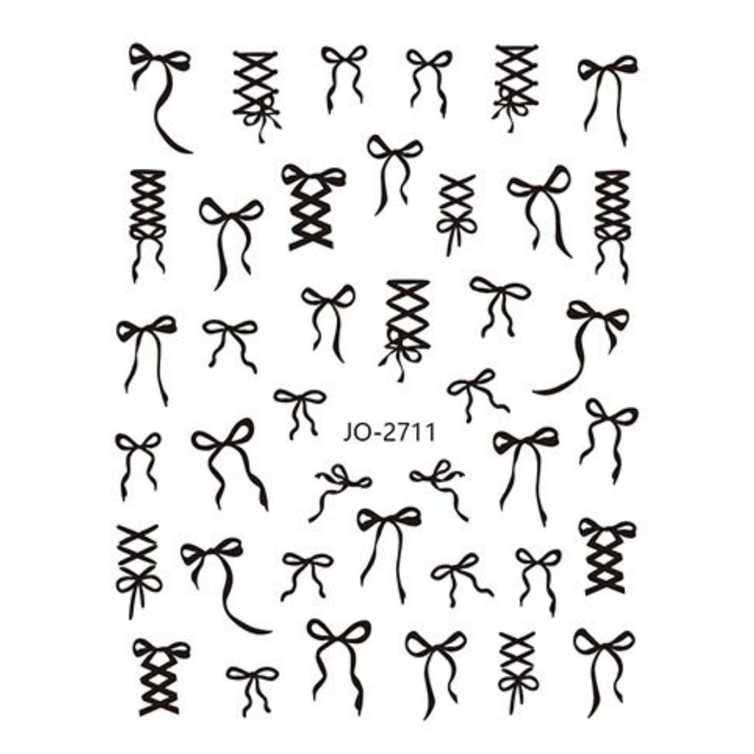 Nail Sticker-2711-Black Bows