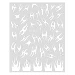 Nail Sticker-2431-White Flames