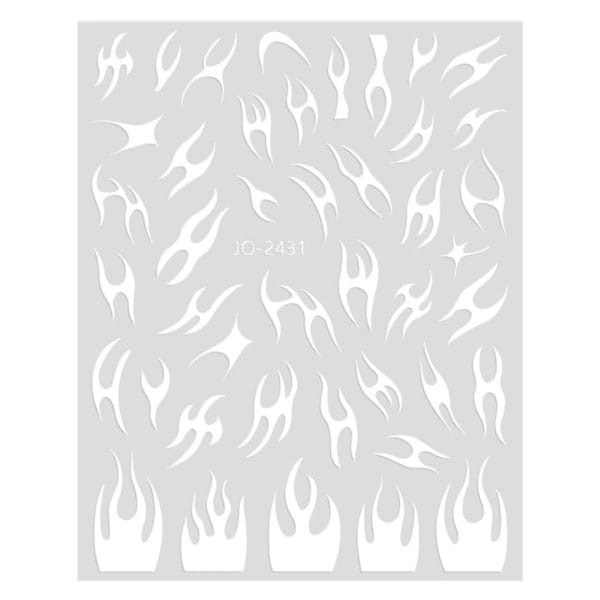 Nail Sticker-2431-White Flames